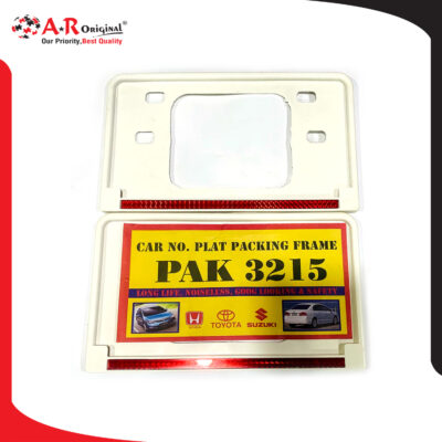 White Number Plate With ABS Plastic Frame